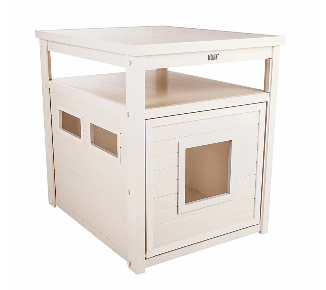 Arenero para Gatos YAKARTA - Estético y Decorativo - 4 Colores Disponibles - Fabricado en ECOTEX (Blanco)
