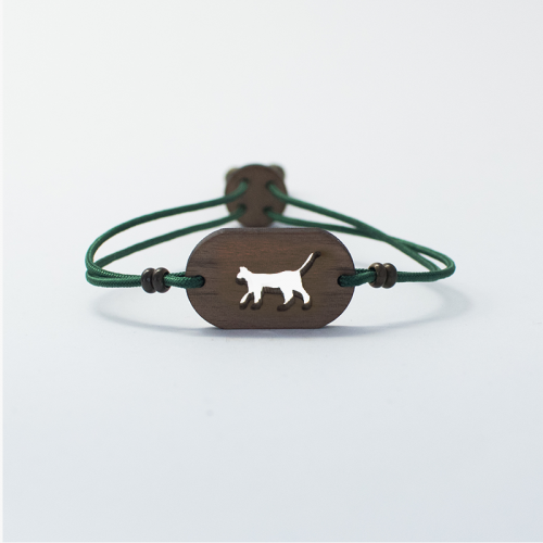 Pulsera de madera Gato personalizable color Verde, , large image number null