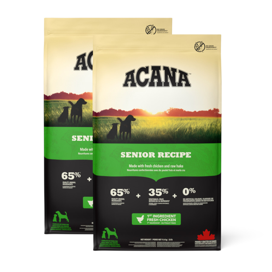 2 x 11.4 kg Acana Senior pienso para perros ¡Pack ahorro!