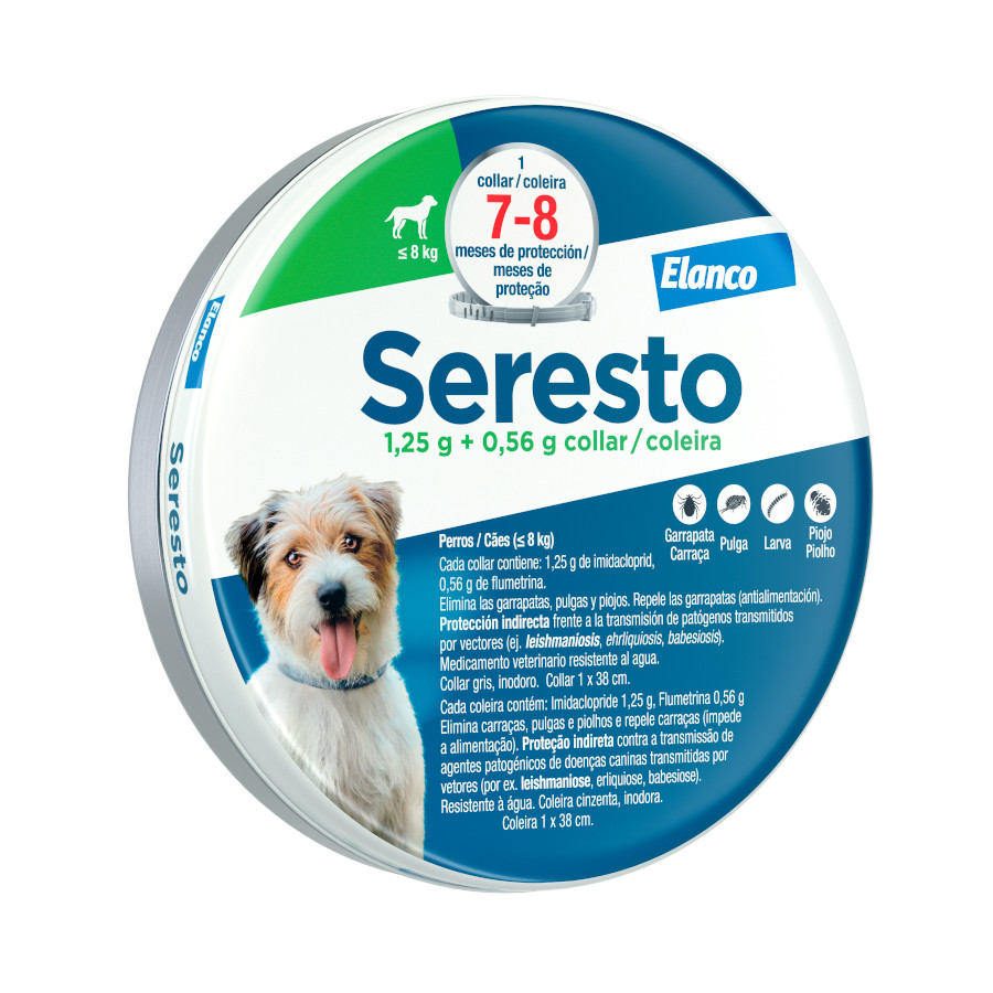 1 collar <8 kg Seresto Collar Antiparasitario para perros