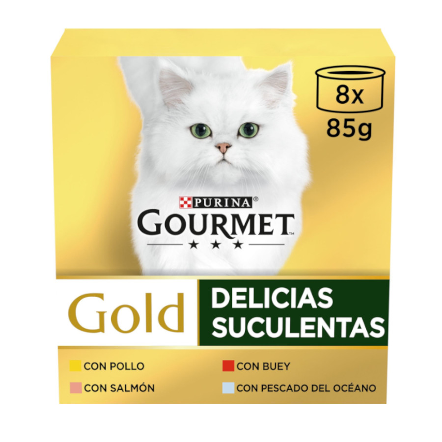 8 latas x 85 g Gourmet Gold Delicias Suculentas Mixtas lata para gatos