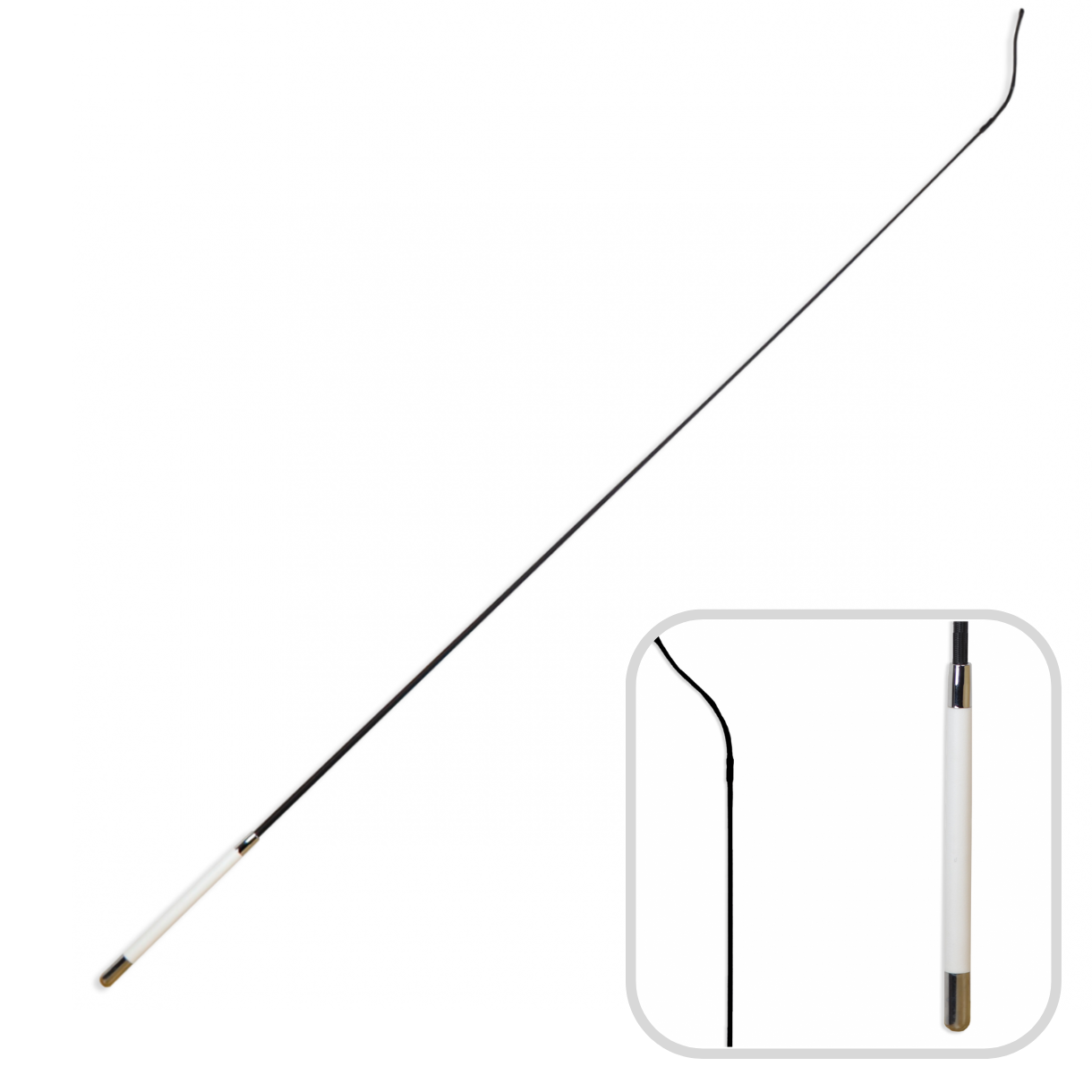 Fusta de doma puño blanco | 120 cm | Equipamiento para el caballo | Producto de Guarnicionería | Tradición artesana | Color Blanco | Los Nietos