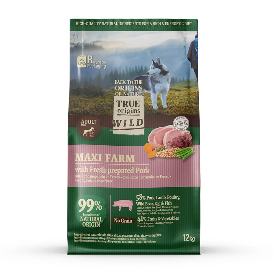 True Origins Wild Maxi Farm Cerdo pienso para perros