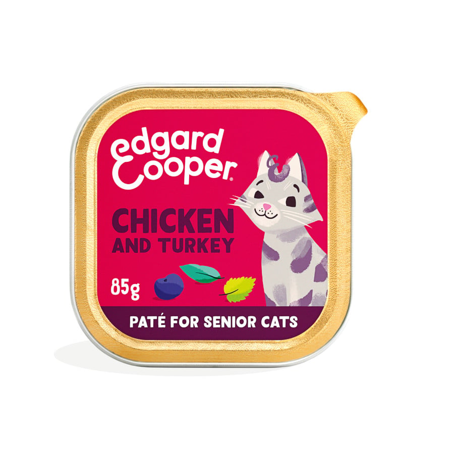 48 tarrinas x 85 g Edgard Cooper Pollo y Pavo en Paté tarrina para gatos sénior ¡Pack ahorro!