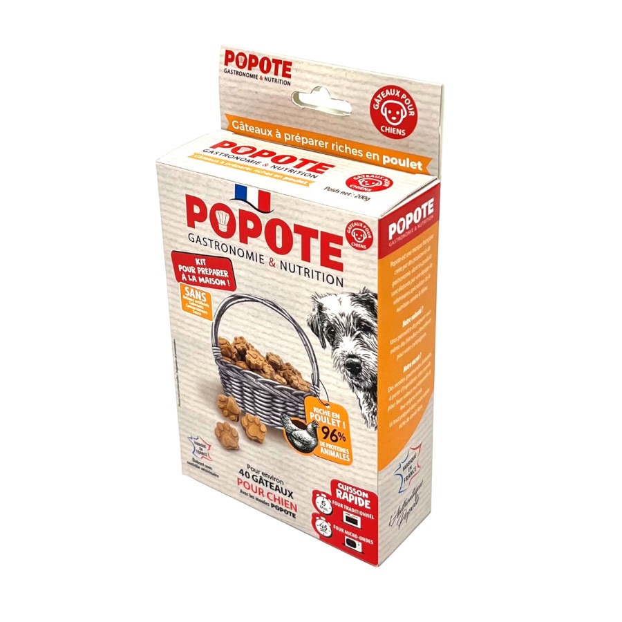200 g POPOTE Kit Galletas Caseras Pollo y Zanahoria para perros