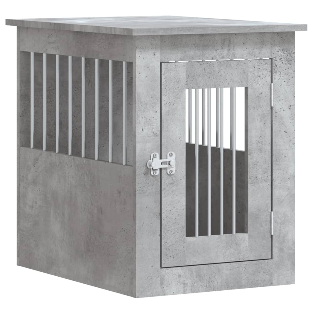 vidaXL Jaula para perros madera ingeniería gris hormigón 55x80x68 cm