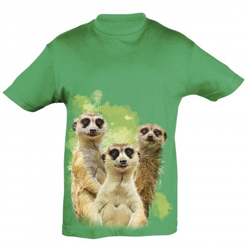Camiseta para niños Ralf Nature suricatos color verde, , large image number null