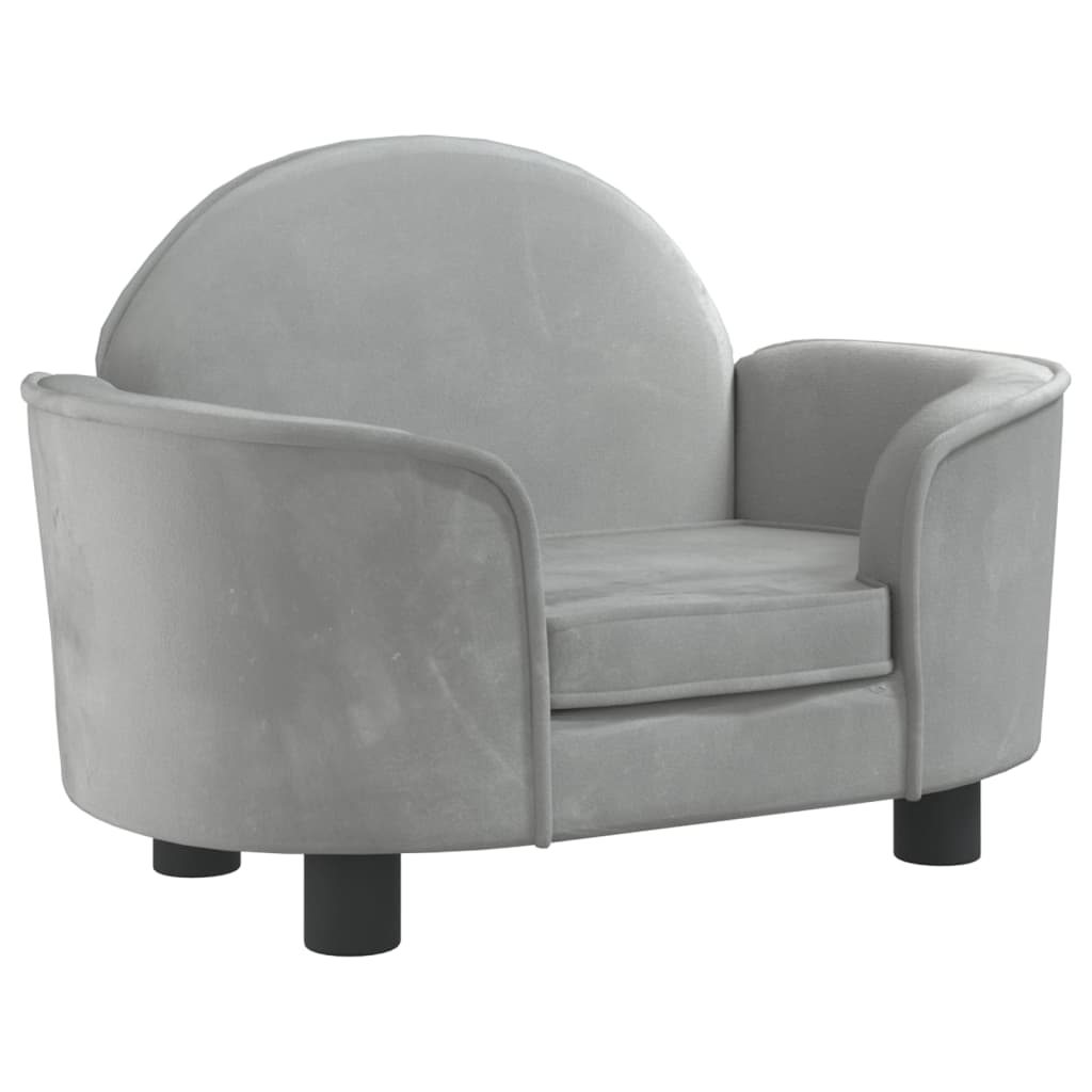 vidaXL Cama para perros de terciopelo gris claro 66x40x45 cm