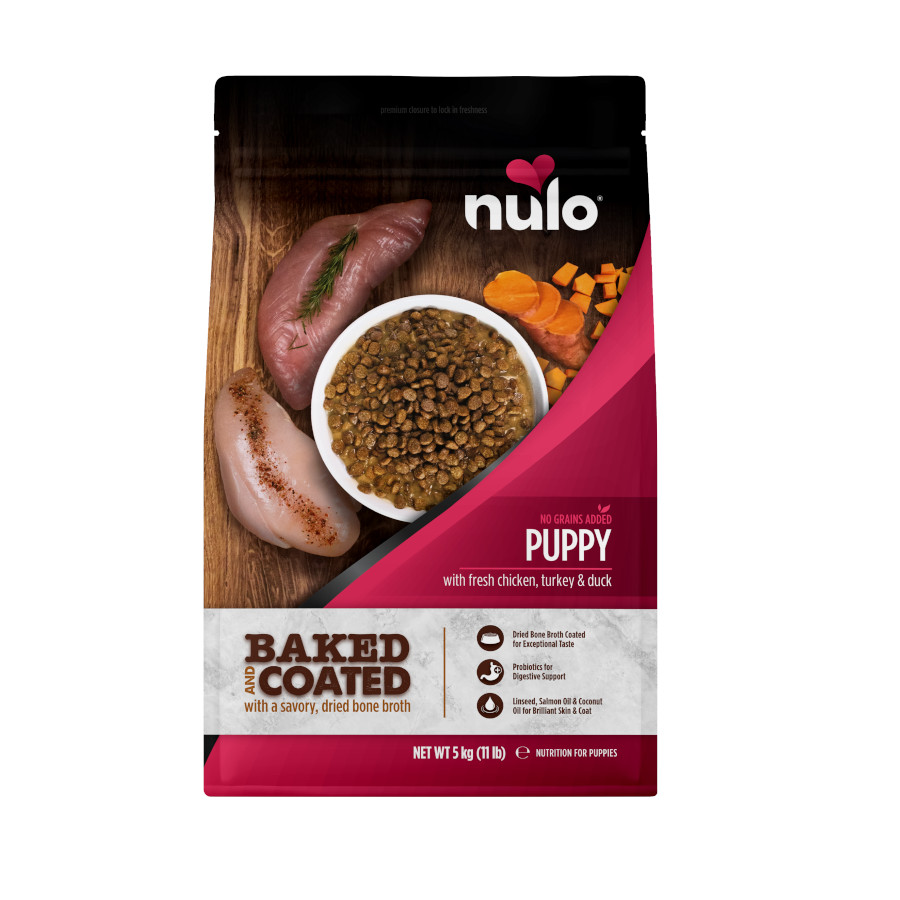 Nulo Baked Coated Pollo Pavo y Pato Pienso para cachorros