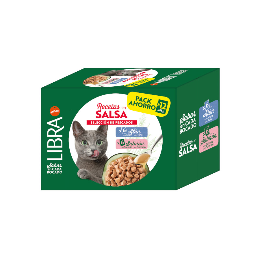 Imagen de Libra Cat Comida Húmeda en Salsa de Atún y Salmon para Gatos