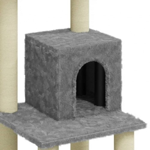 Vidaxl rascador con cueva gris claro para gato, , large image number null