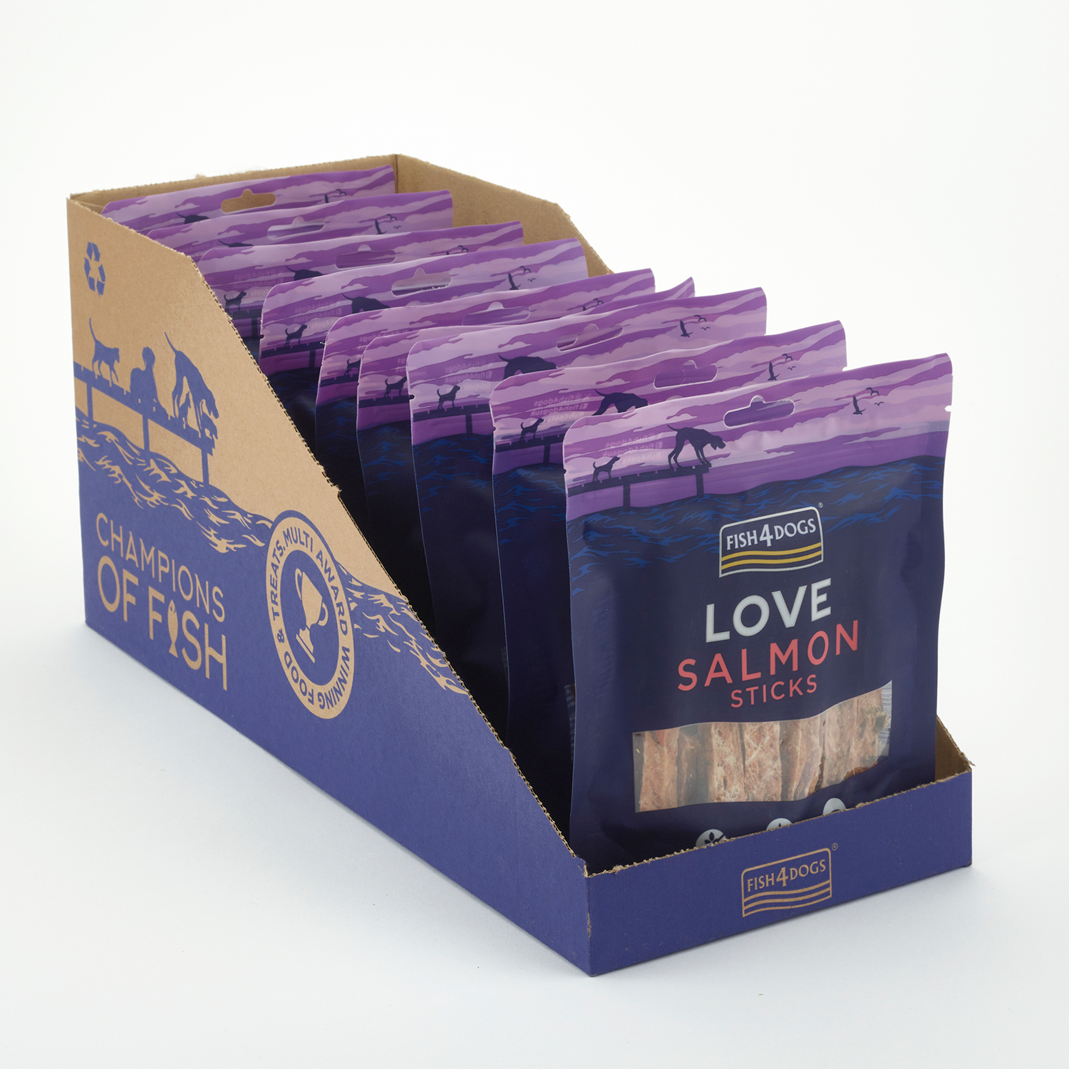 Fish4Dogs Snack para perros – Love Salmón Sticks 85 g (pack de 10)