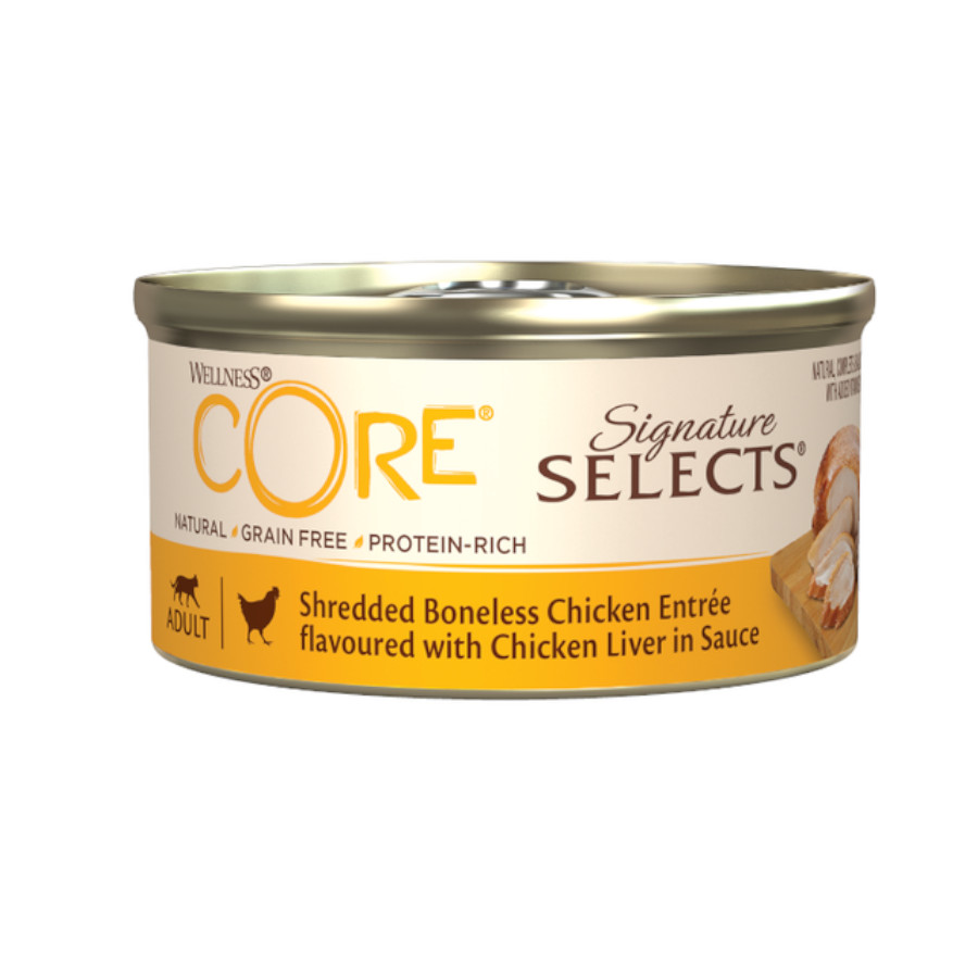 24 latas x 79 g Wellness Core Shredded Pollo lata para gatos ¡Pack ahorro!