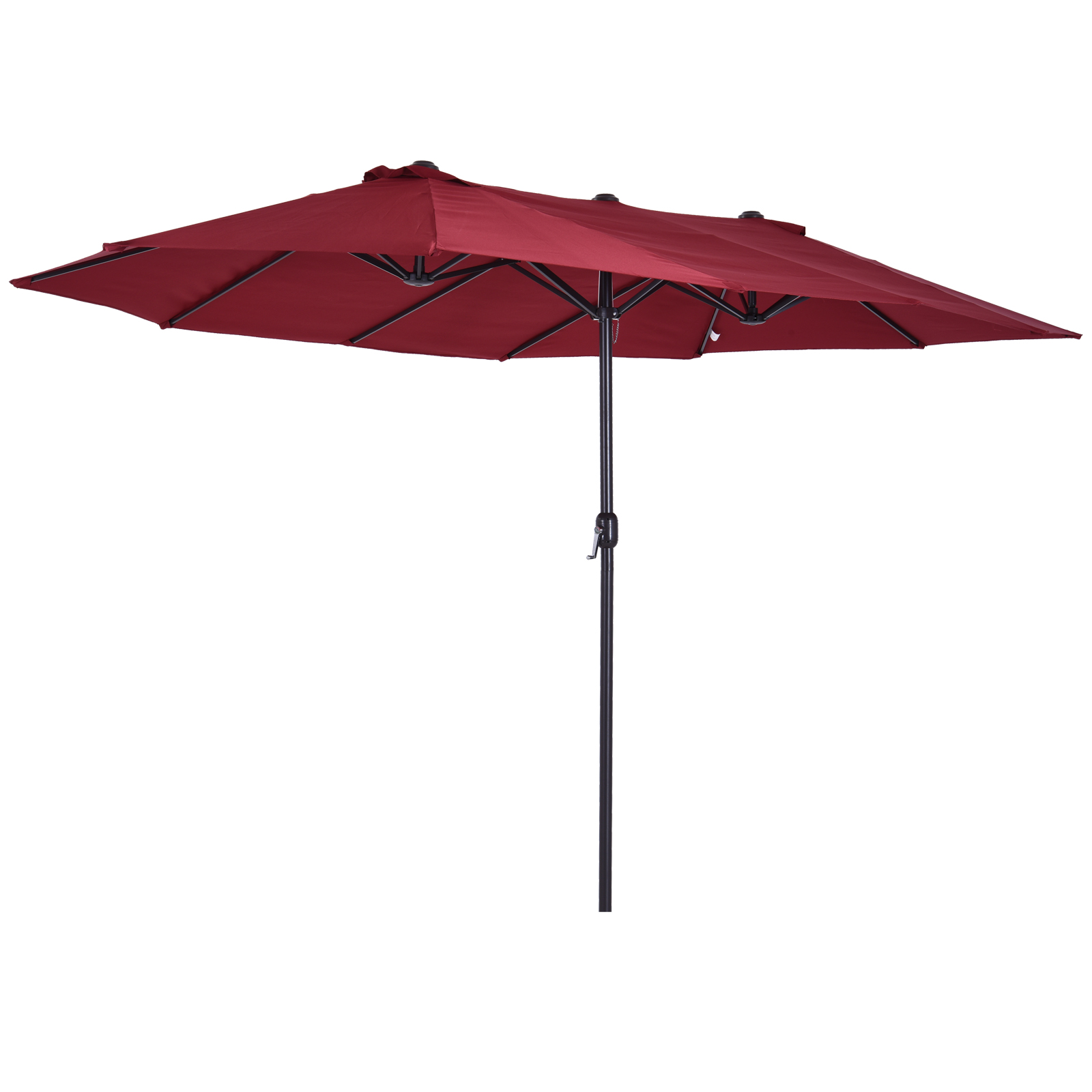 Outsunny Sombrilla de Terraza Exterior Parasol Grande 4,6×2,7m Sombrilla de Jardín con Manivela Manual Resistente al Agua y Protección Solar para