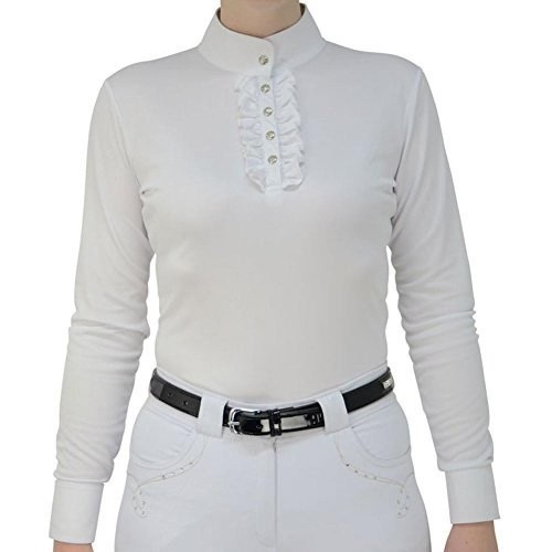 Camisa de manga larga Katherine Ruffle para competición hípica para mujer color Blanco, , large image number null