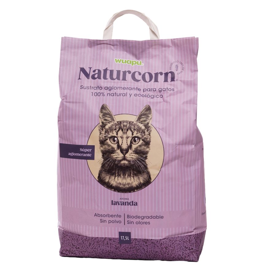 Wuapu naturcorn arena natural de maiz olor a lavanda para gatos