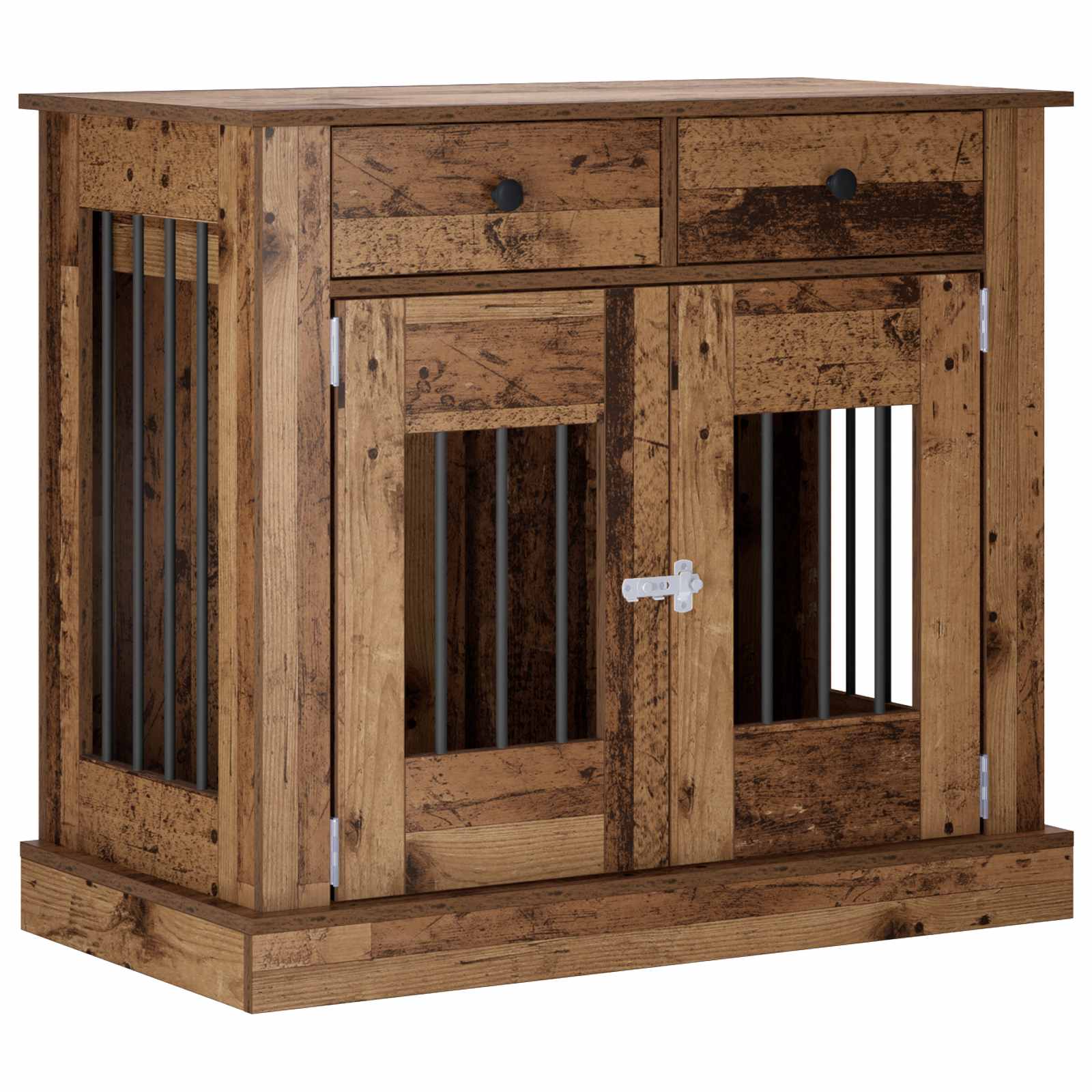 vidaXL Mueble para jaula de perro con cerradura Madera de ingeniería