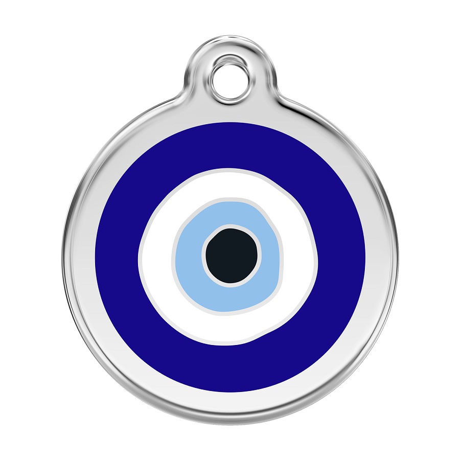 Placa identificativa Acero Inoxidable Esmalte Mal de Ojo Azul para perros