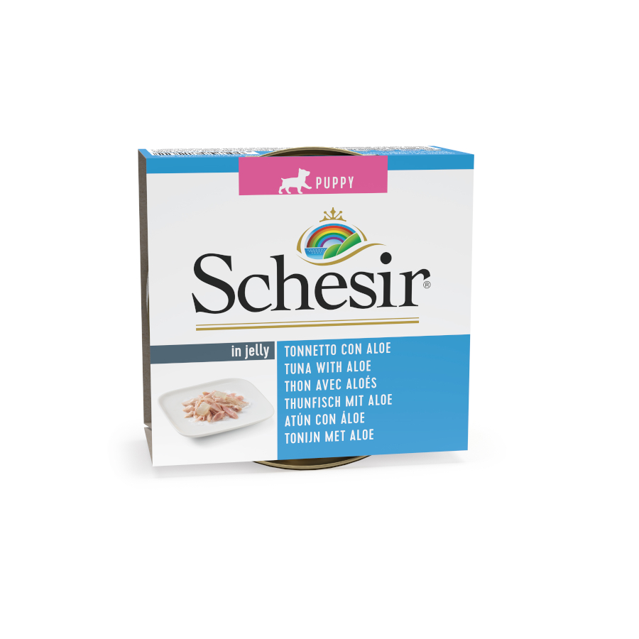 150 g Schesir Puppy atún con aloe lata para perros