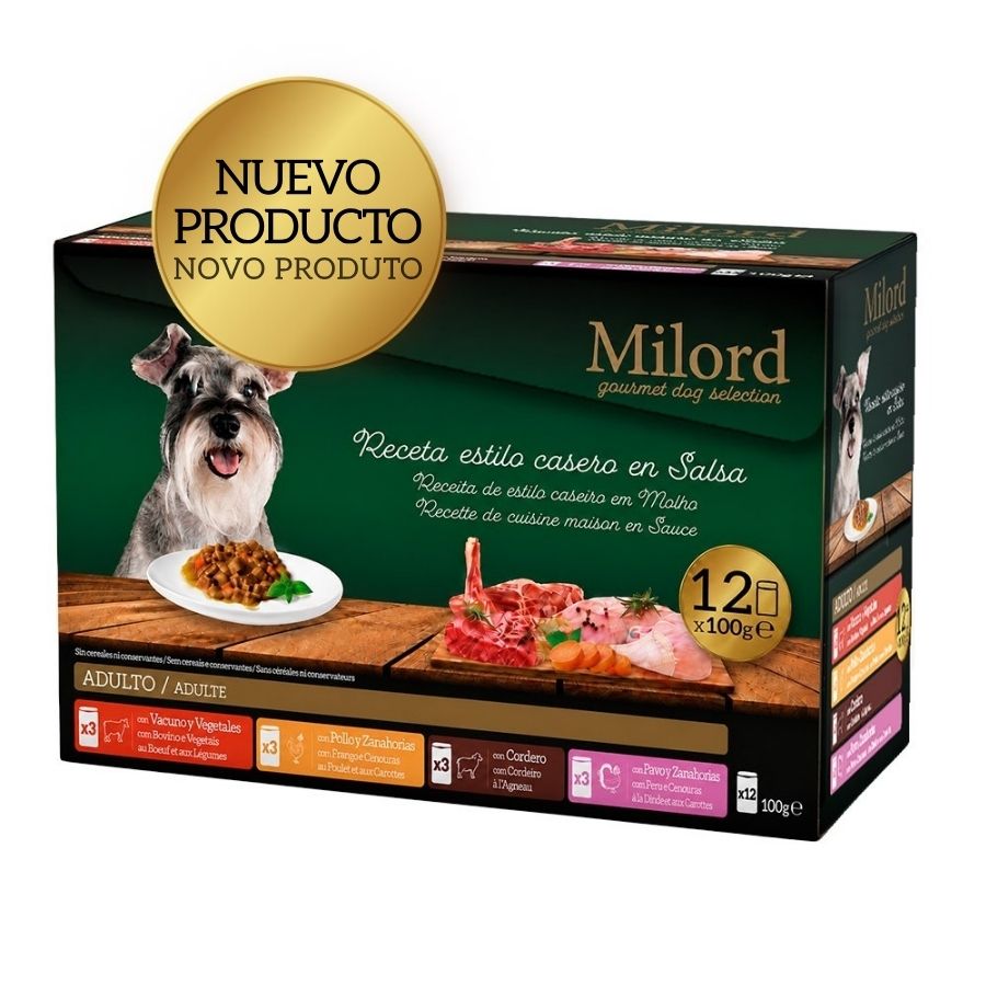 24 x 100 g Milord Adult Receta estilo casero en salsa Sobres para perros - Multipack
