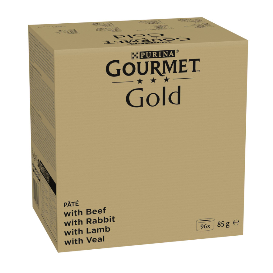96 latas x 85 g Gourmet Gold Mousse Sabores Variados