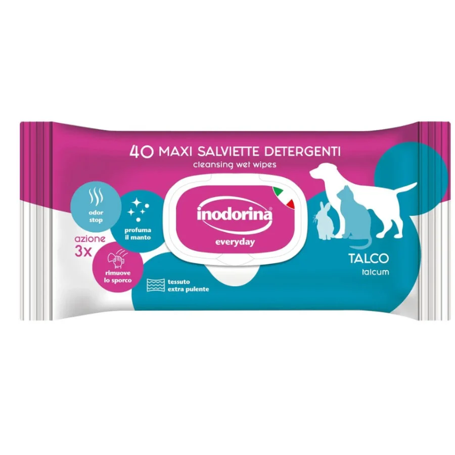 Inodorina Refresh Toallitas Húmedas Talco para mascotas