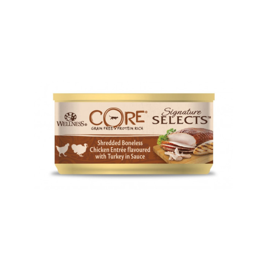 Wellness Core Shredded pollo y pavo lata para gatos , , large image number null