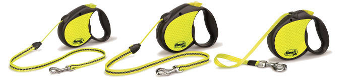 Flexi neon correa extensible reflectante para perros