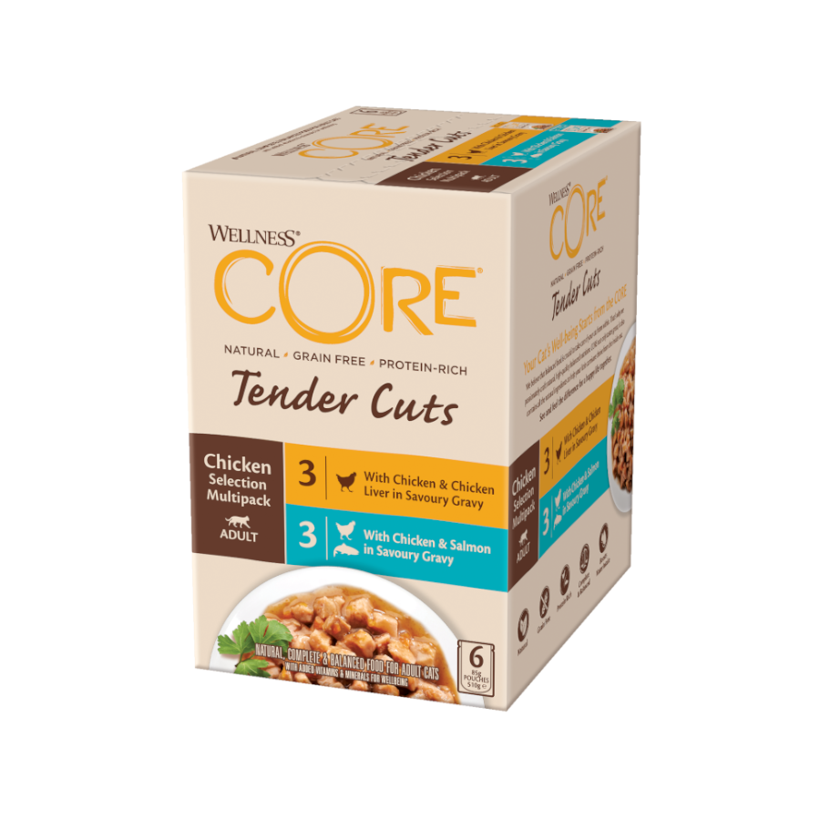 6 sobres x 85 g Wellness Core Selection Pollo sobre para gatos