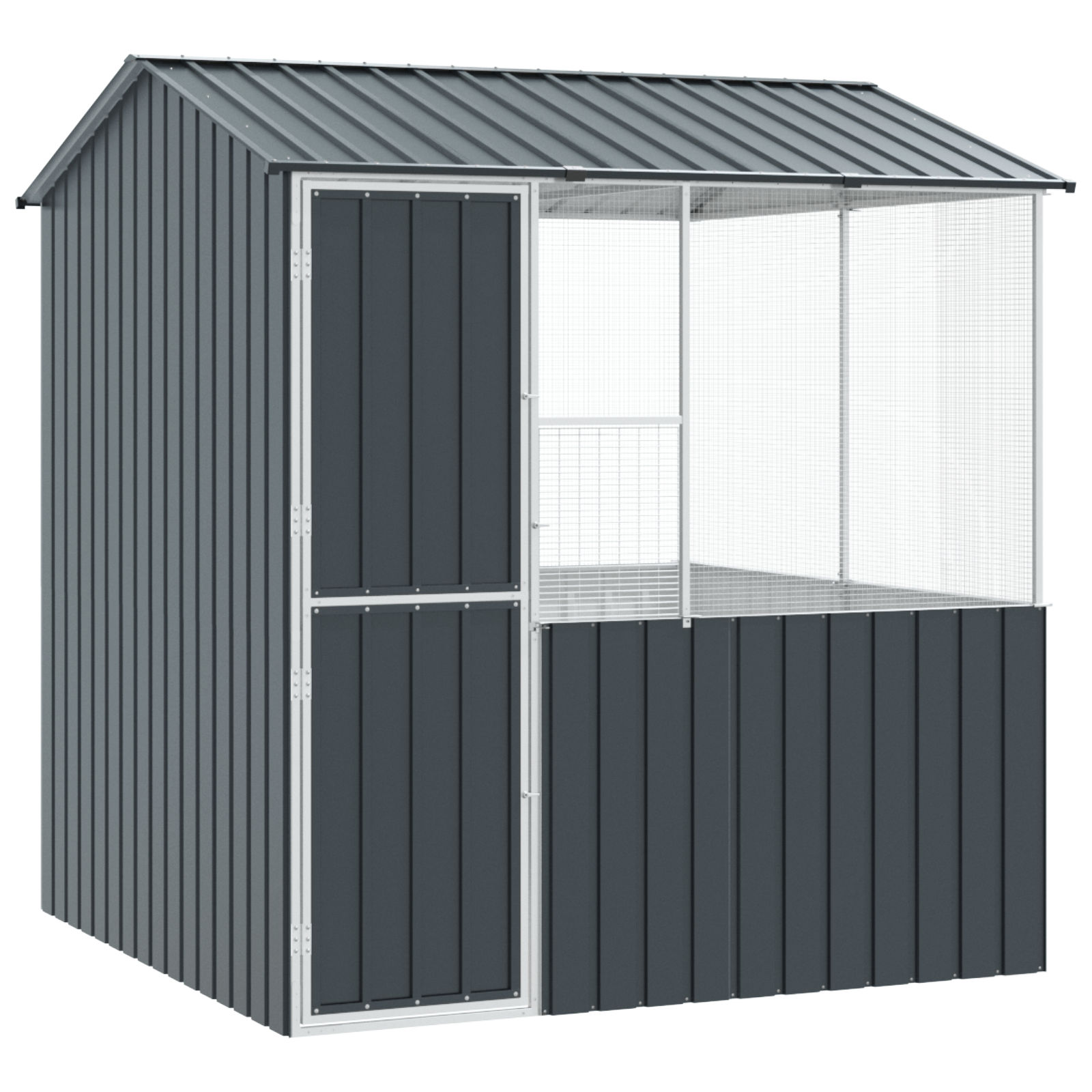 vidaXL Jaula para aves acero galvanizado gris antracita 215x78x200 cm