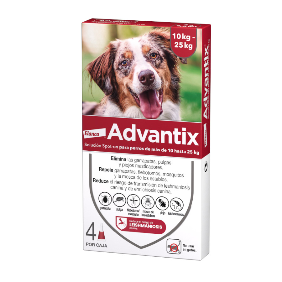 Imagen de Advantix Pipeta Antiparasitaria para Perros 10-25kg Caja 4u