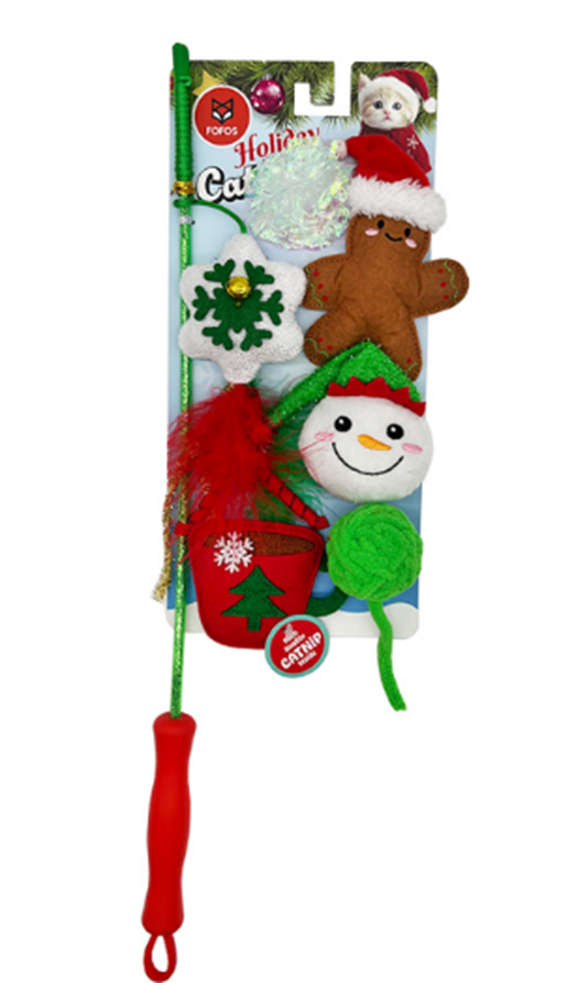 FOFOS | Caña de Navidad con 6 Juguetes (Colección de Navidad) – para Gatos