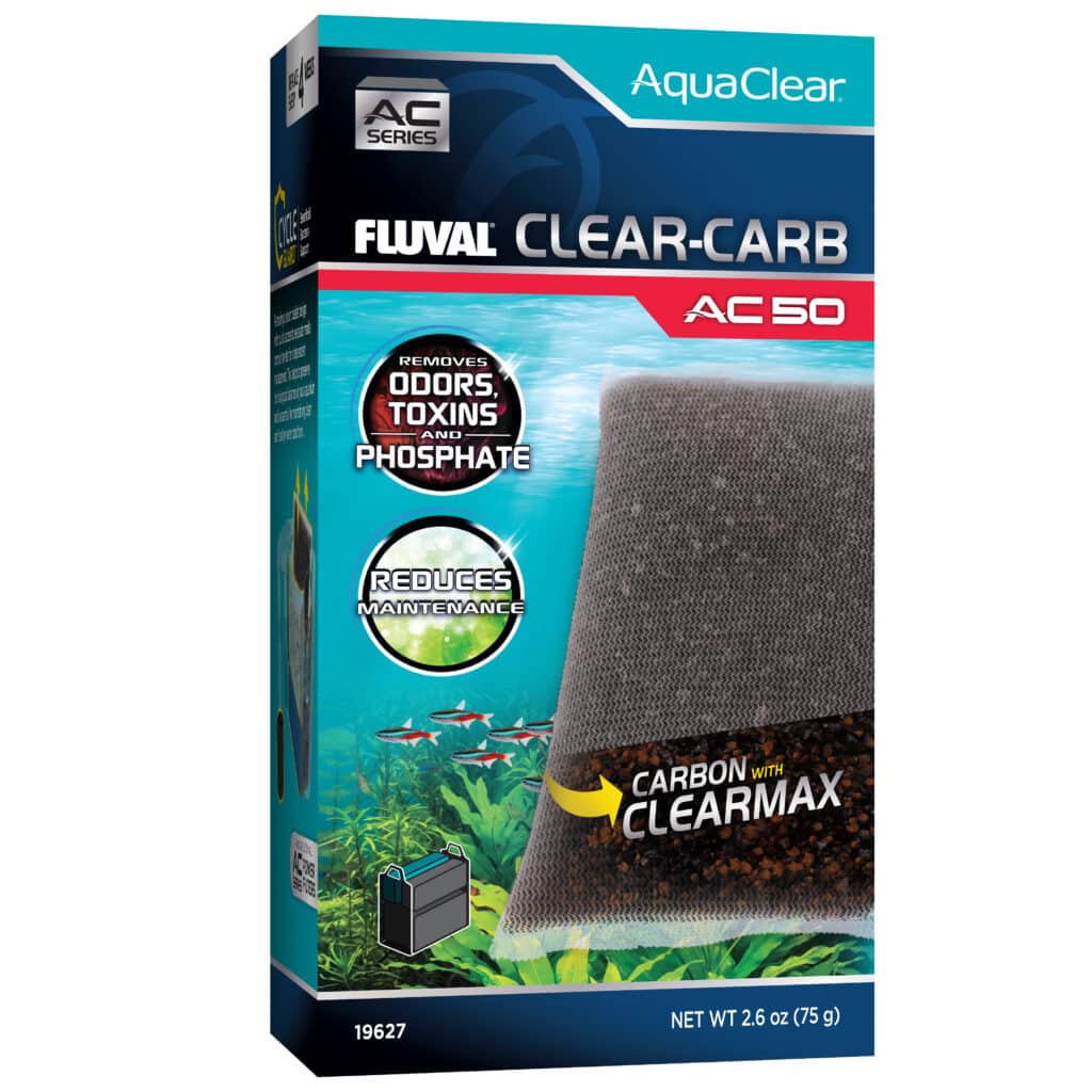 Carga Clear-Carbón para filtro mochila para acuario Fluval AquaClear AC50, 1pc