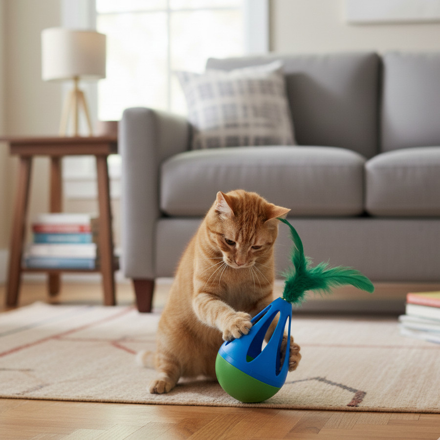 Playology Juguete Interactivo con Plumas y Cascabel para gatos