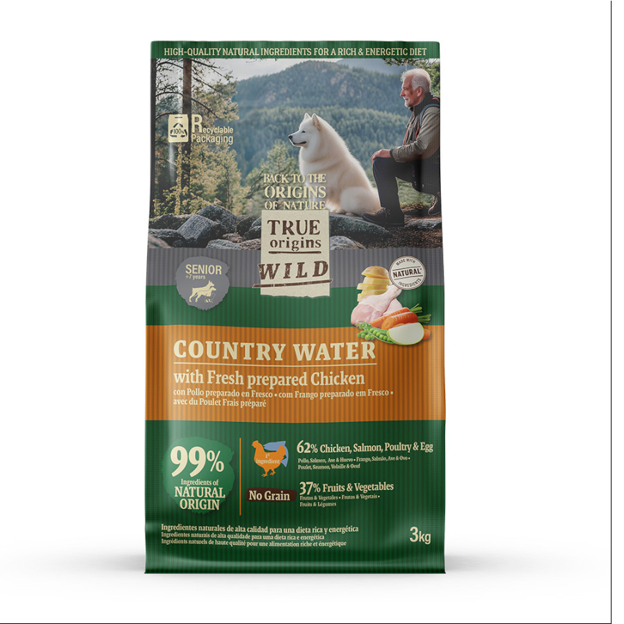 True Origins Wild Senior Country Water Pollo pienso para perros
