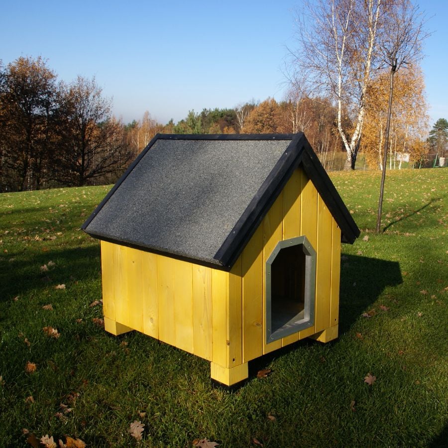 TK-Pet Alpine Caseta de Madera Amarilla para perros