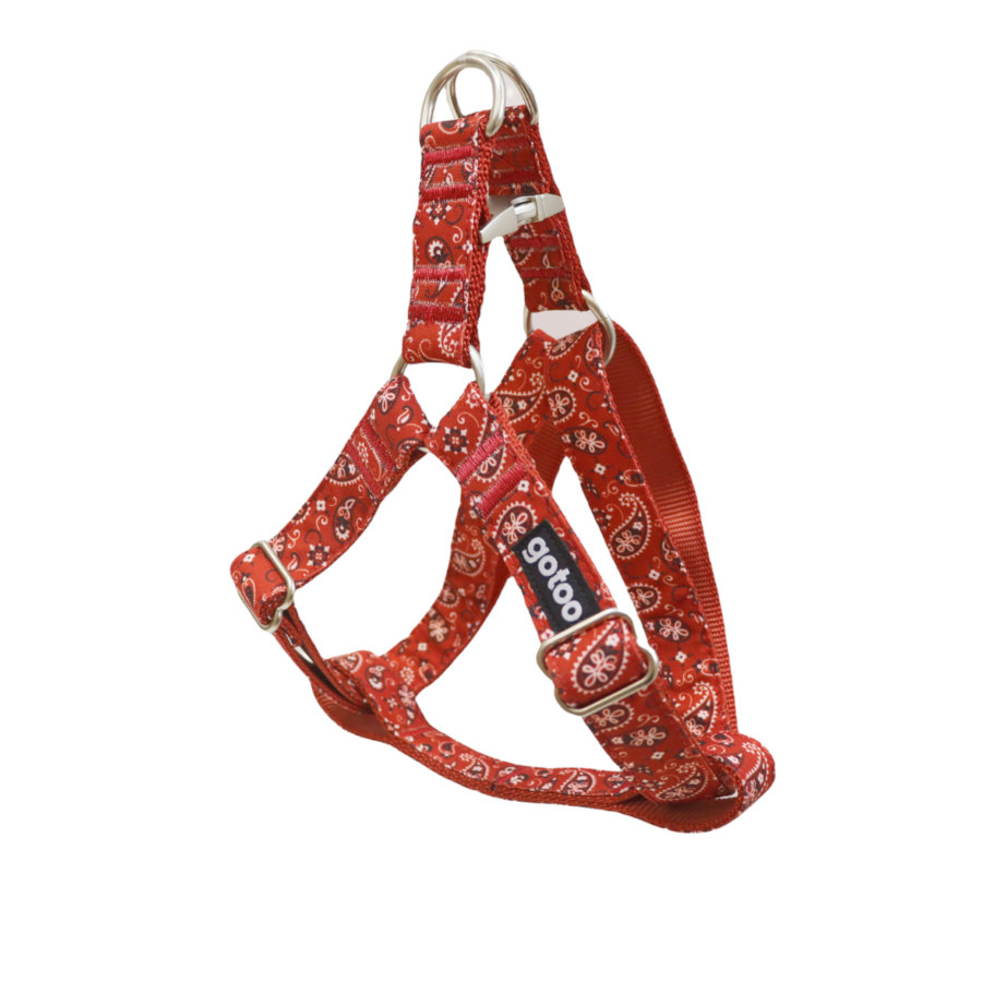 Gotoo Arnés estampado cachemira rojo para perros