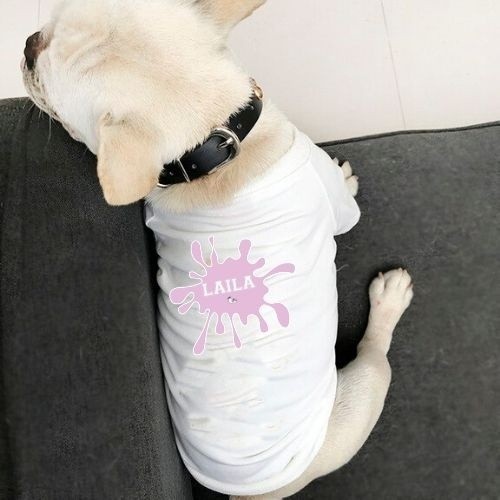 Camiseta mancha de pintura personalizable para perros color Blanco, , large image number null