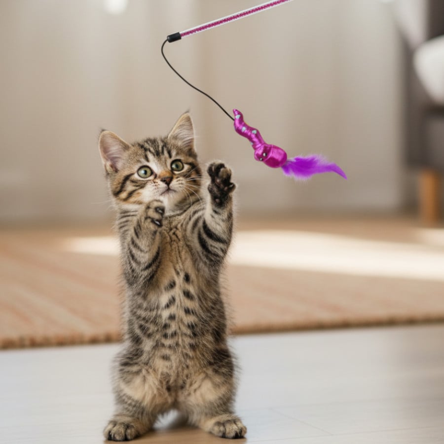 Tootoy! Caña Interactiva con Peluche de Serpiente para gatitos