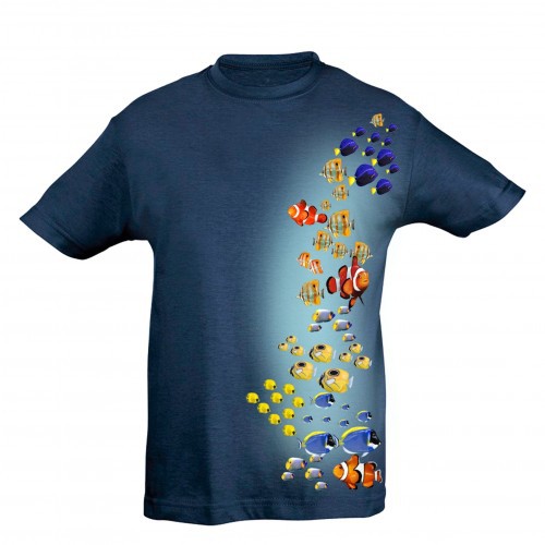 Camiseta Niño Peces de colores color Azul, , large image number null