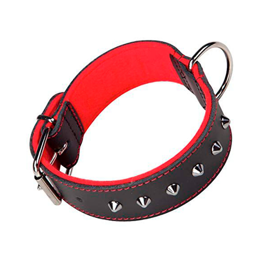 Arppe Choppers Collar con tachuelas Negro con Rojo para perros  , , large image number null