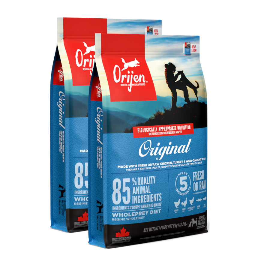 2 x 6 kg Orijen Adult Original pienso para perros ¡Pack ahorro!