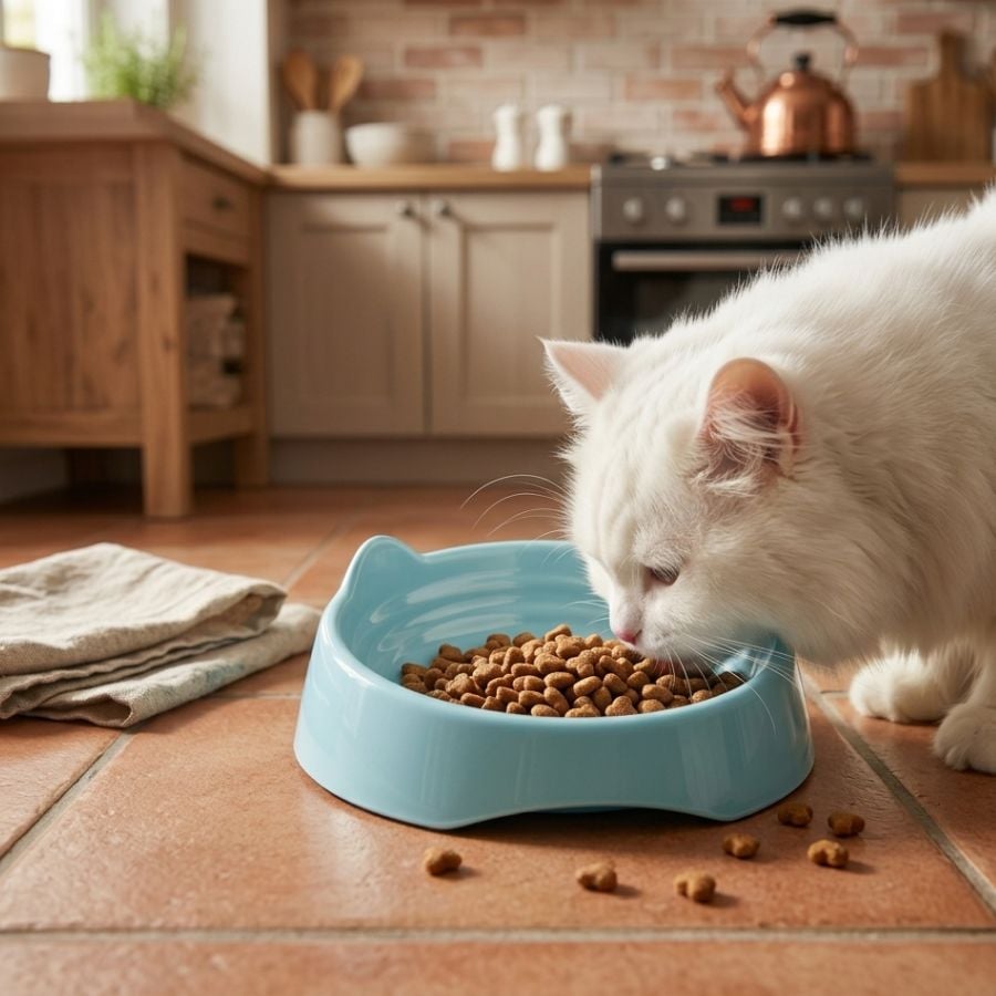Leeby Comedero de Plástico Azul para gatos