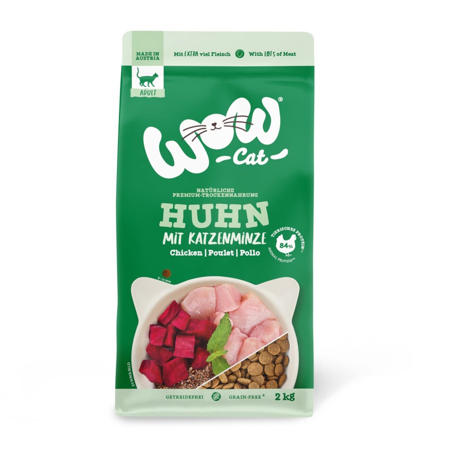 2 kg Wow Adulto Pollo pienso para gatos