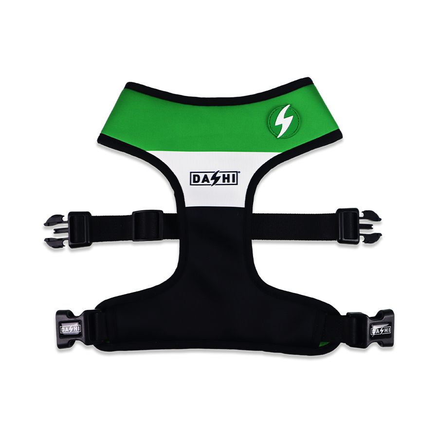 Arnés Neo Mesh Stripes Verde & Negro para perros Muy muy grande