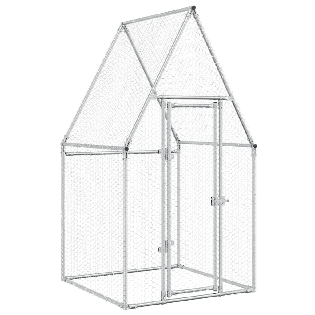 vidaXL Jaula para gallinas acero galvanizado plateado 200x100x190 cm