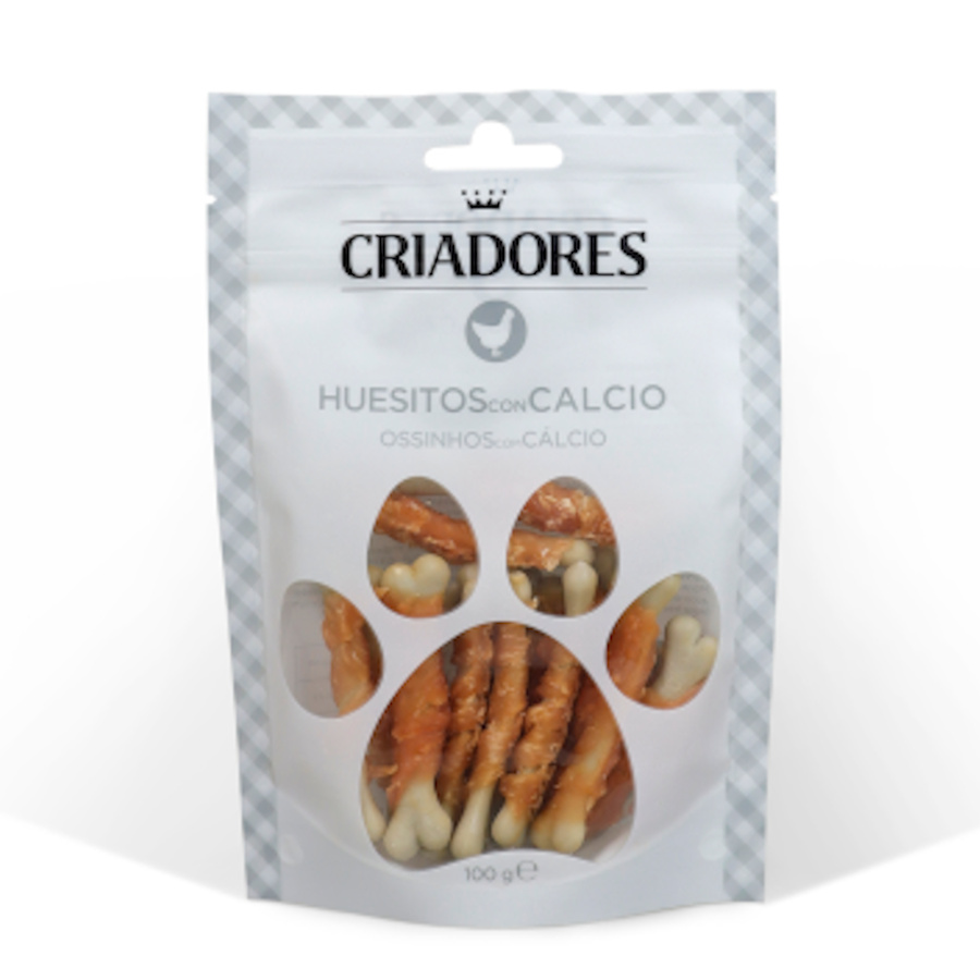 6 bolsitas x 100 g Criadores Huesitos con Calcio snack para perros ¡Pack ahorro!