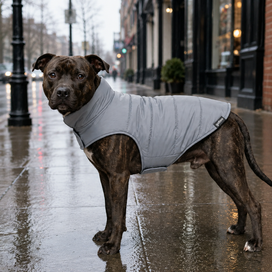 Gotoo Abrigo Azul Grisáceo para perros