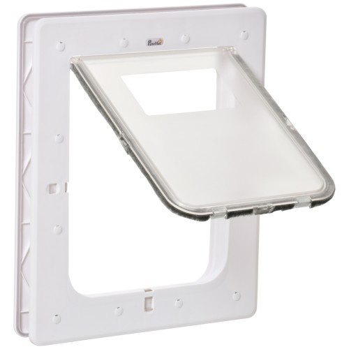 Puerta para Perros Gatos 31,5x39x5,5 cm con Cierre Magnético de 2 Vías Sistema de Bloqueo Puerta para Mascotas de Entrada y Salida Fácil de Instalar
