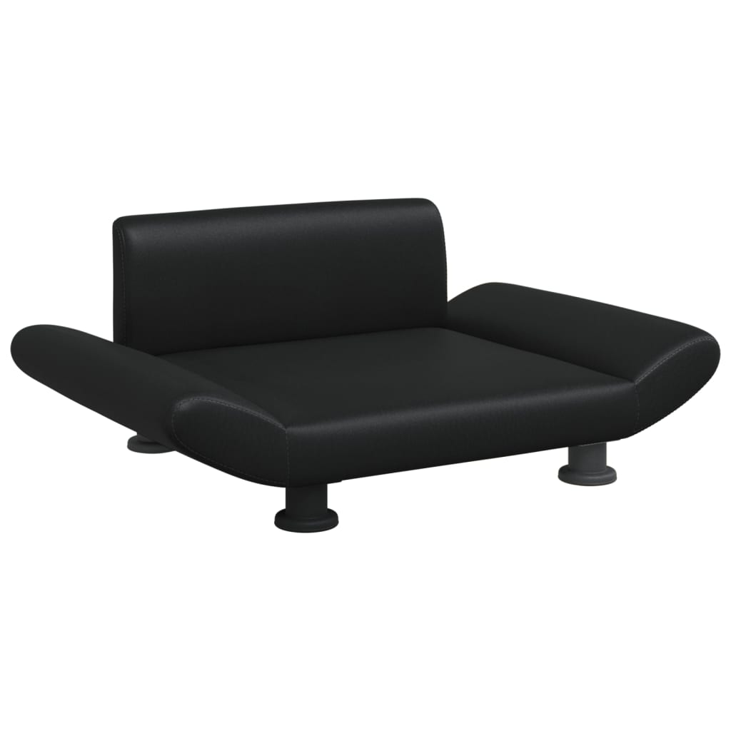 vidaXL Cama para perros de cuero sintético negra 70x45x28 cm